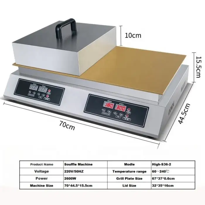 Snack Muffin Machines Smart Type Double Plates Pancake Maker Commercial Cake Souffle Machine