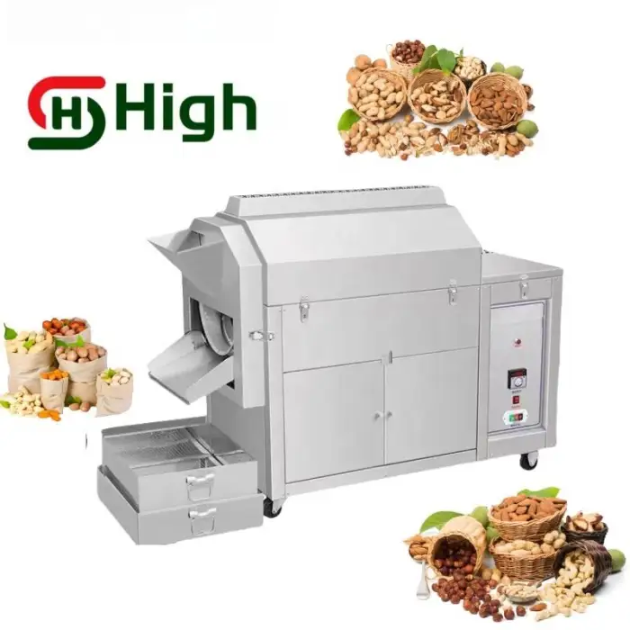 Energy Saving 50-100 kg Salted Nut Roaster Roasting Cashew Processing Machine