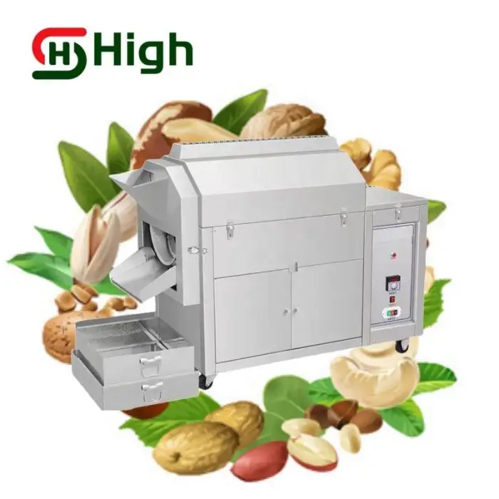 Energy Saving 50-100 kg Salted Nut Roaster Roasting Cashew Processing Machine