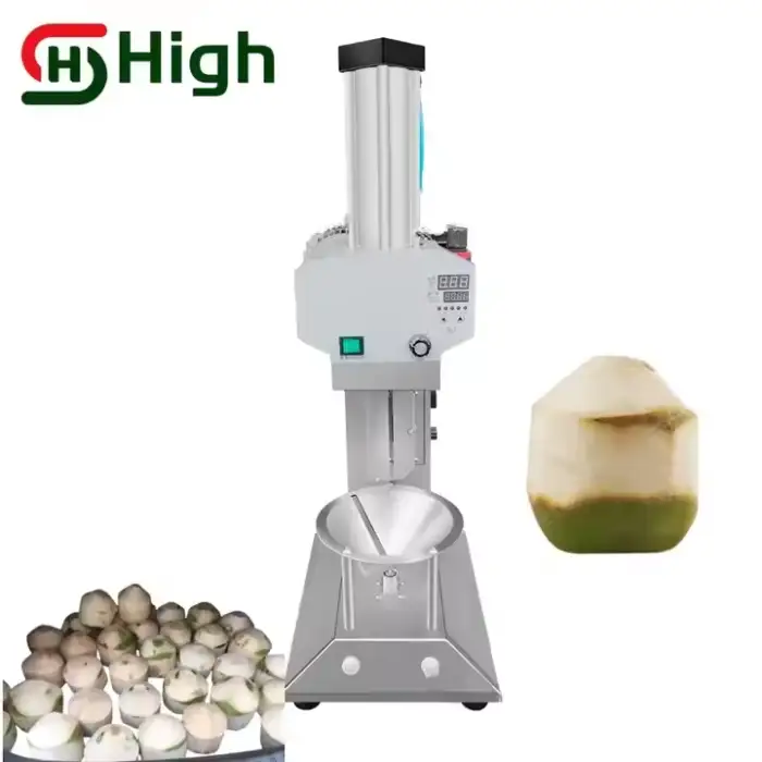 Diamond Shape Tender Young Coconut Husk Skin Peeling Trimming Cutting Machine With Bottom Chopper