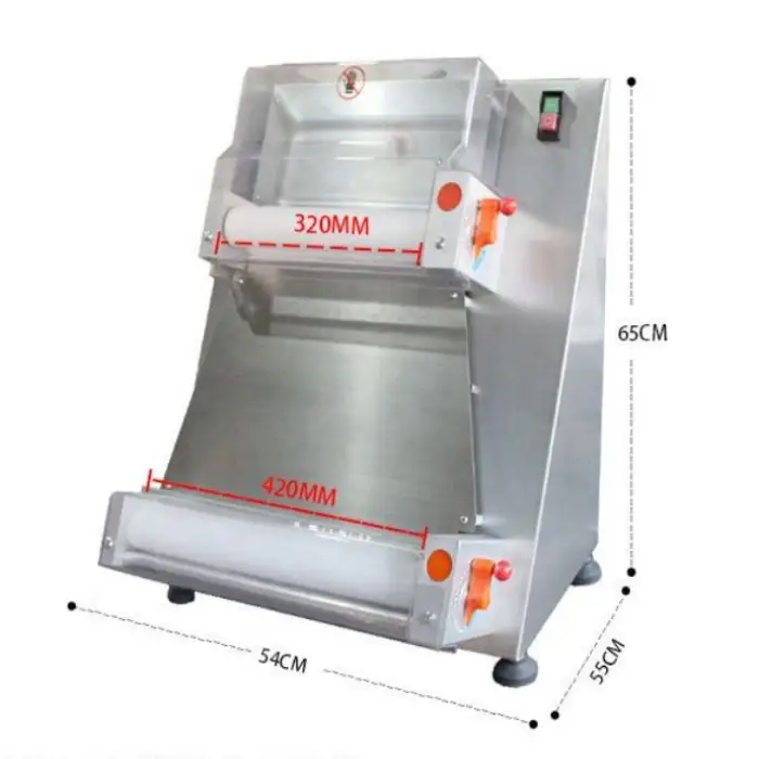 HIGH 0.7-5.4mm Thickness Range Electric Pizza Dough Roller Machine Pizza Dough Sheeter