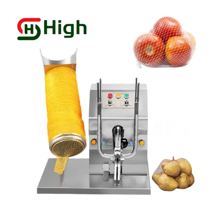 Semi-automatic Mesh Bag Packaging Machine Potato Garlic Ginger Mesh Bag Tying Machine Net Clipping Machine