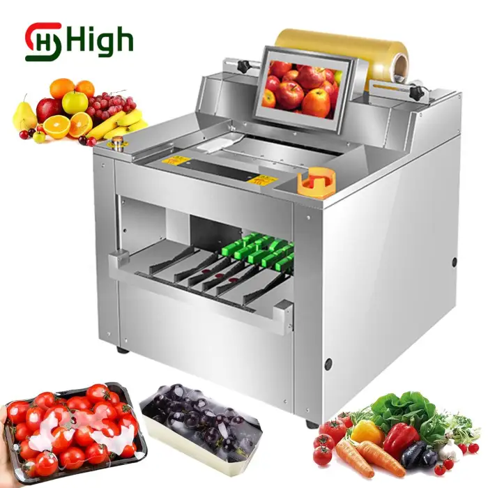 Small Keep-freshing Meat Fruit Tray Plastic Cling Film Shrinking Wrapper/hand Wrapper Packaging Machine