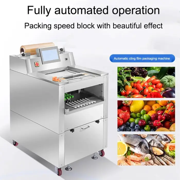 Small Keep-freshing Meat Fruit Tray Plastic Cling Film Shrinking Wrapper/hand Wrapper Packaging Machine