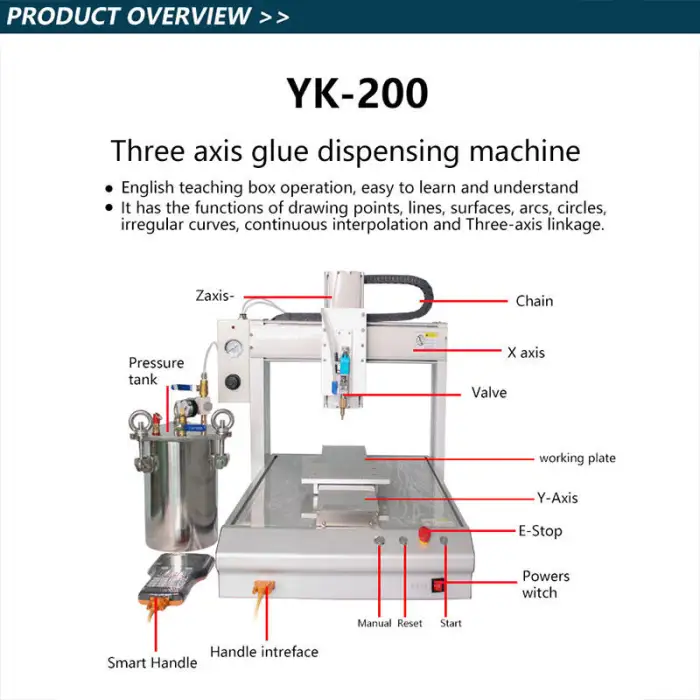 YK-200 3-axis-glue-dispensing-machine Automatic Carton Glue Dispenser Glue-dispensing-machines