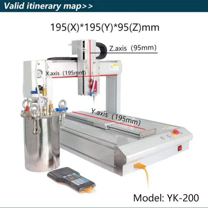 YK-200 3-axis-glue-dispensing-machine Automatic Carton Glue Dispenser Glue-dispensing-machines