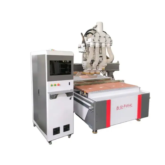 Automatic Four-Process Woodworking Cutting CNC Router Single Spindle Furniture Engraving Machine for Advertising Panel Cutting