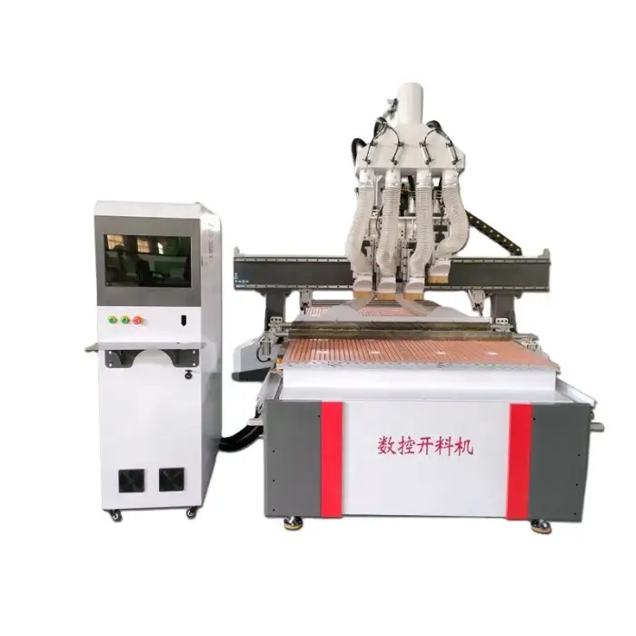 Automatic Four-Process Woodworking Cutting CNC Router Single Spindle Furniture Engraving Machine for Advertising Panel Cutting