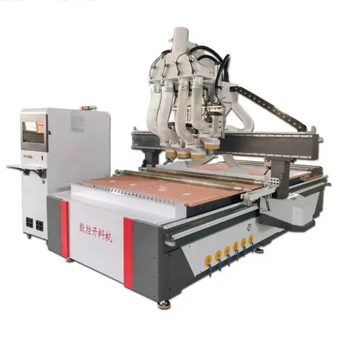 Automatic Four-Process Woodworking Cutting CNC Router Single Spindle Furniture Engraving Machine for Advertising Panel Cutting