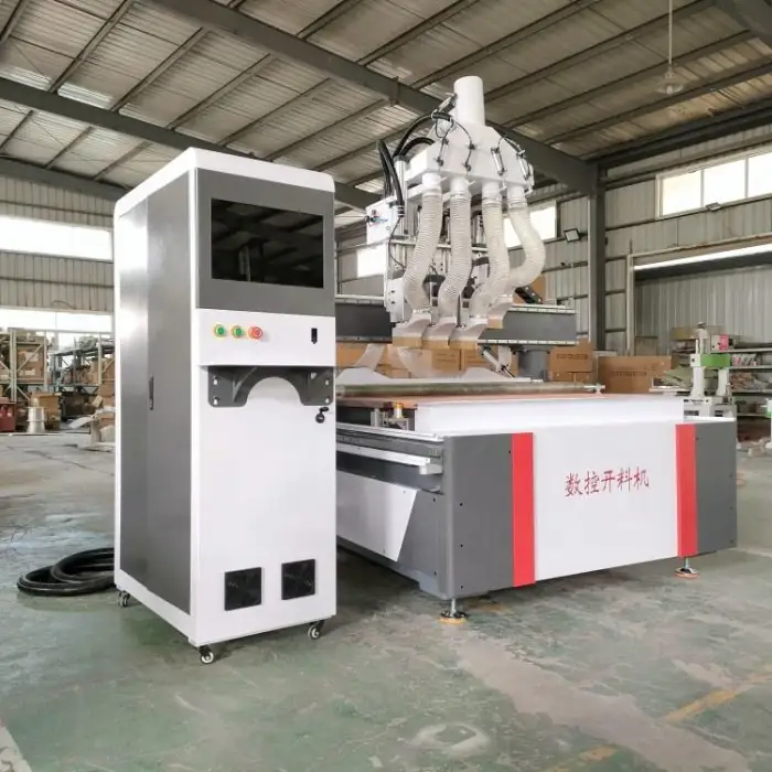 Automatic Four-Process Woodworking Cutting CNC Router Single Spindle Furniture Engraving Machine for Advertising Panel Cutting