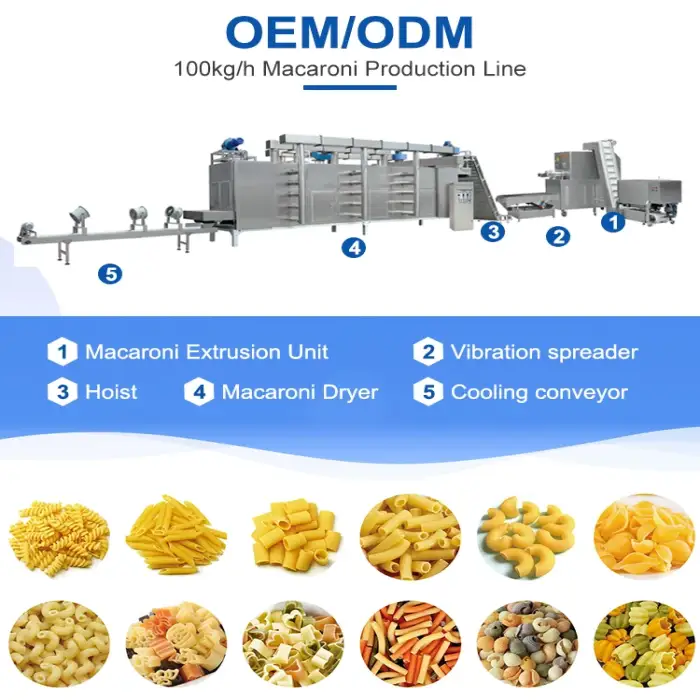 OEM DESIGN Full Automatic Italian Pasta Production Line Macaroni Making Machine Pasta Processing Line Extruder Machine