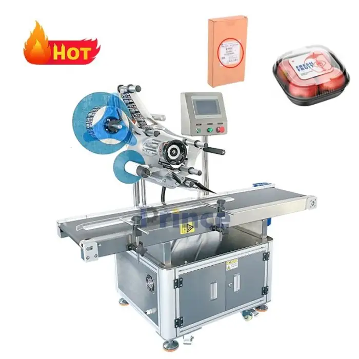 Automatic Flat Labeling Machine Industrial Cap Cosmetic Plastic Glass Square Bottle Box Carton Flat Sticking Labeling Machine