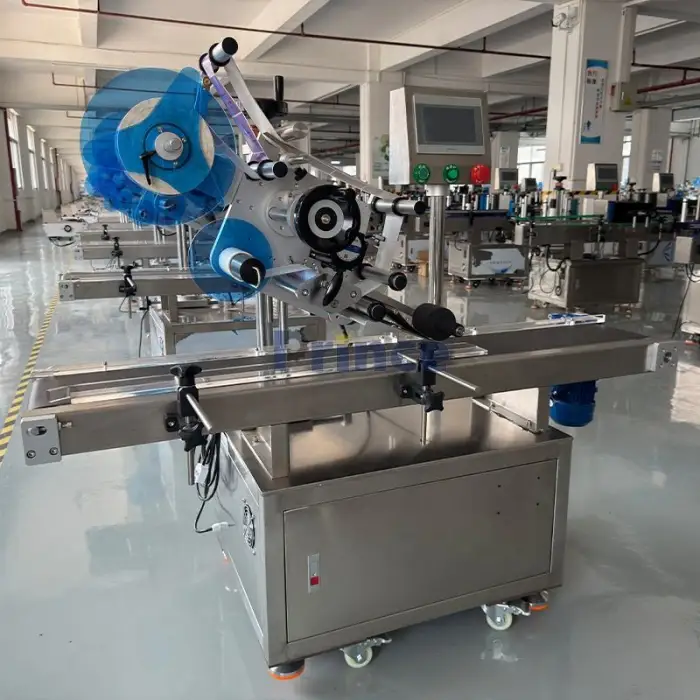 Automatic Flat Labeling Machine Industrial Cap Cosmetic Plastic Glass Square Bottle Box Carton Flat Sticking Labeling Machine