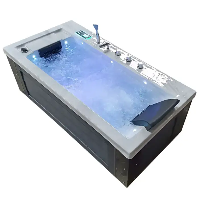 Luxury Led Light 1 Persons Villa Bath Tub Home Air Massage Bathtub Indoor Whirlpool Jet Hydromassage Hot Tub Spa