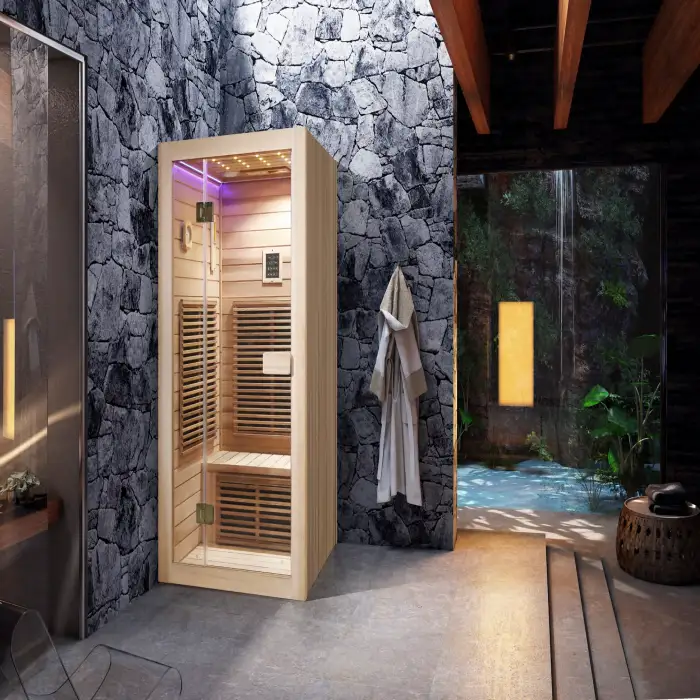 Modern Design Professional Hotel Indoor 1 Person wood Dry Sauna Room Outdoor Steam Infrared Sauna Room