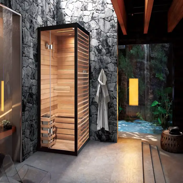 Modern Design Professional Hotel Indoor 1 Person wood Dry Sauna Room Outdoor Steam Infrared Sauna Room