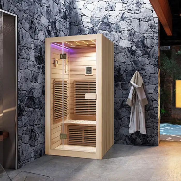 Modern Design Professional Hotel Indoor 1 Person wood Dry Sauna Room Outdoor Steam Infrared Sauna Room