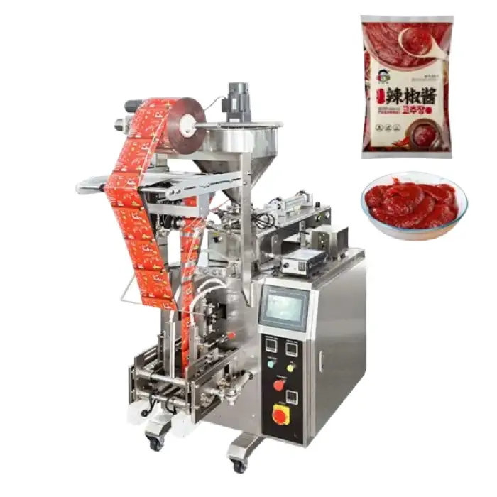 Automatic Chili Sauce Paste Ketchup Liquid Plastic Roll Vertical Packing Machine Sauce Sachet Honey Packing