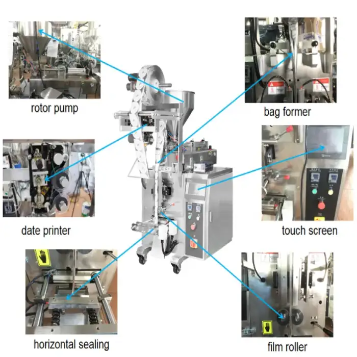 Automatic Chili Sauce Paste Ketchup Liquid Plastic Roll Vertical Packing Machine Sauce Sachet Honey Packing