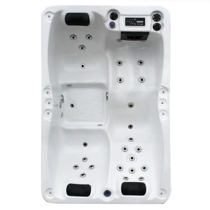 Luxury Acrylic Hotel Whirlpool Bathtub Freestanding Hot Tub for 3 Persons Villa Garden Outdoor Spa with Whirlpool Jets