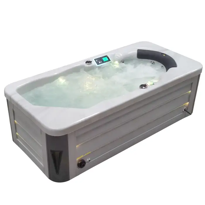 High Quality Single Person White Acrylic Soaking Bath Tub Freestanding Outdoor Villa Hot Tub