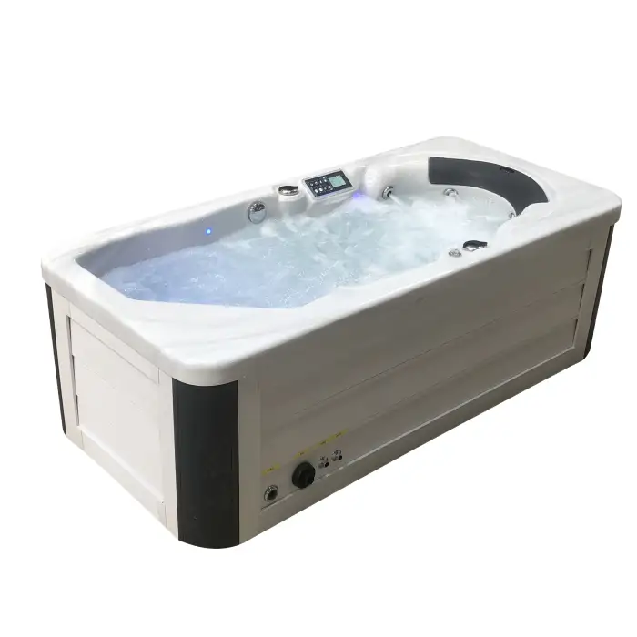 High Quality Single Person White Acrylic Soaking Bath Tub Freestanding Outdoor Villa Hot Tub