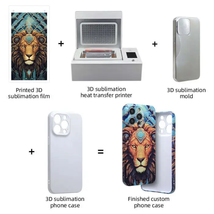 3D Sublimation Oven Heat Press Phone Case Printing Machine Mobile Cover Vacuum Film Transfer Technology