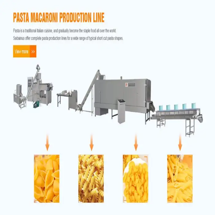 Pasta Spaghetti Production Line Penne Pasta Macaroni Extruder