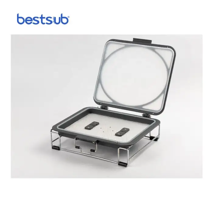 BestSub Heat Press Transfer Blanks Shin Guard Photo Slate Frame 25L Sublimation Oven Machine with 3D Vacuum Machine Tray Set