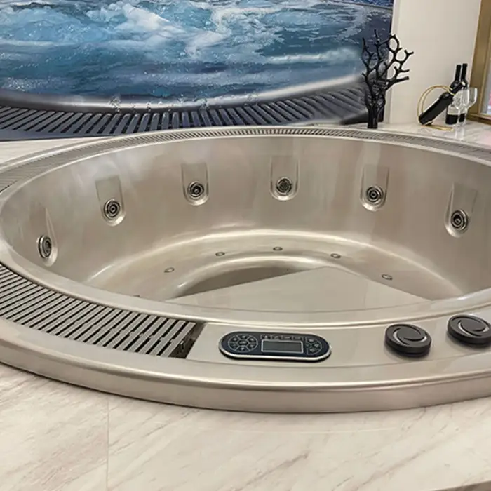 Factory Direct Sell Bathroom Big Round Shape Acrylic Whirlpools Massage Bathtubs Modern