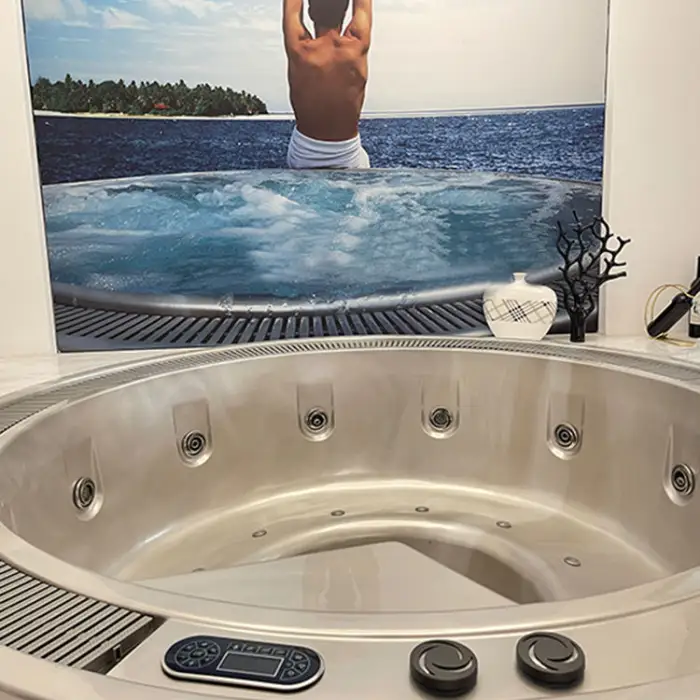 Factory Direct Sell Bathroom Big Round Shape Acrylic Whirlpools Massage Bathtubs Modern