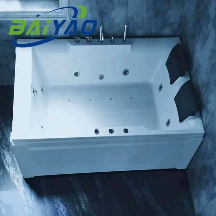 Custom Modern Square Massage Bathtub White Acrylic Freestanding Whirlpool Walk in Tub Shower Combo Hot Tub