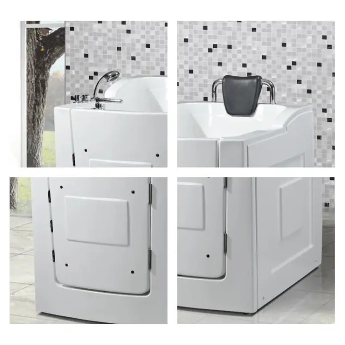 Indoor Small 1 Person Freestanding Massage Soak Acrylic Old People Walk-in Hot Tub Bathtub