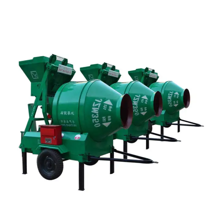 Jzc500 Drum Mixer Cement Mortar Ring Gear Type 500L Fully Automatic Tipping Bucket Concrete Mixer