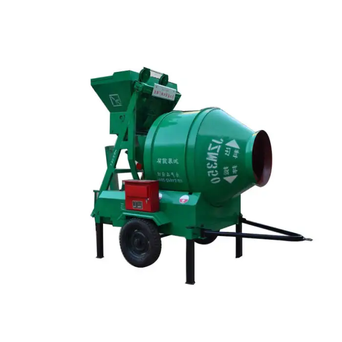 Jzc500 Drum Mixer Cement Mortar Ring Gear Type 500L Fully Automatic Tipping Bucket Concrete Mixer