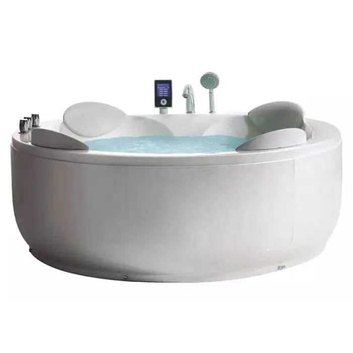 Freestanding Bathroom Glass Jet Acrylic Round whirlpool Massage Bathtub Luxury