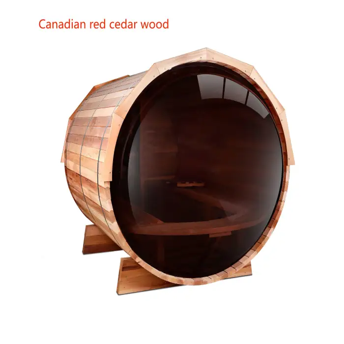 Cedar Barrel Sauna 4 6 People Outdoor Barrel Sweat Off Stress Traditional Sauna Spa