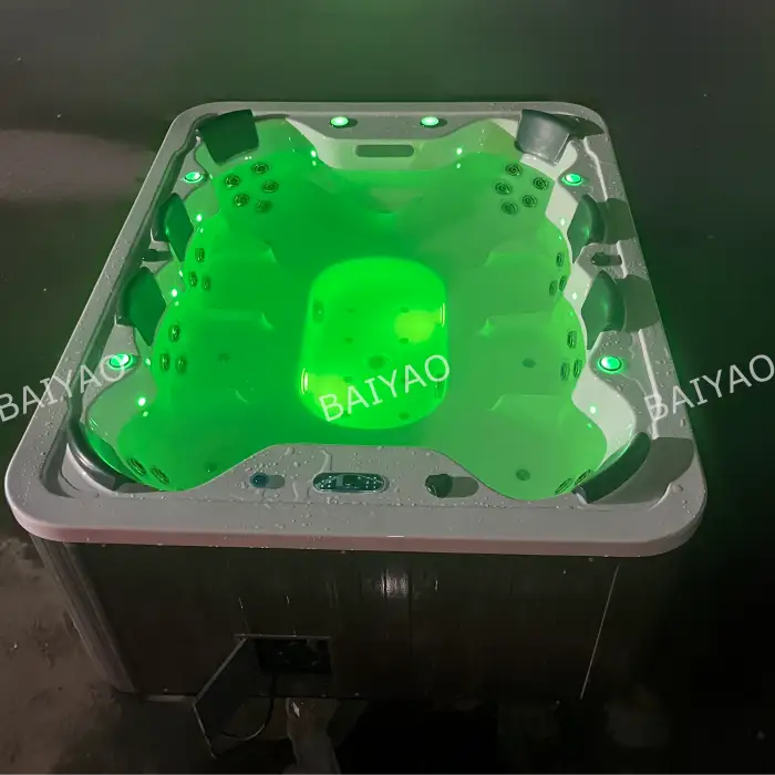 8-Person Villa Hot Tub Smart Control, Acrylic Build, and Therapeutic Massage Jets for Outdoor Comfort