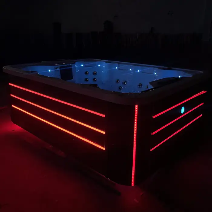 8-Person Villa Hot Tub Smart Control, Acrylic Build, and Therapeutic Massage Jets for Outdoor Comfort