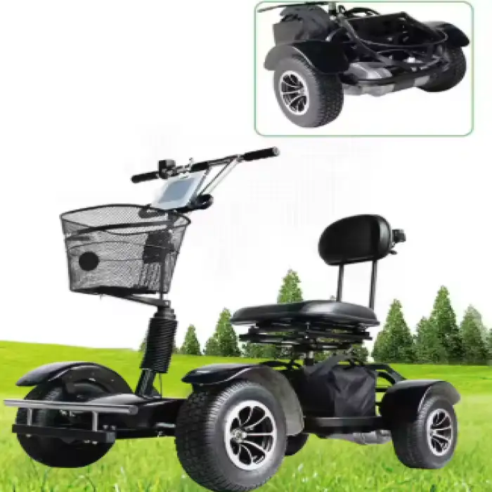 Foldable Electric Golf Cart Single Person Mini Golf Cart 1000W Low Speed for Elderly Disable Person