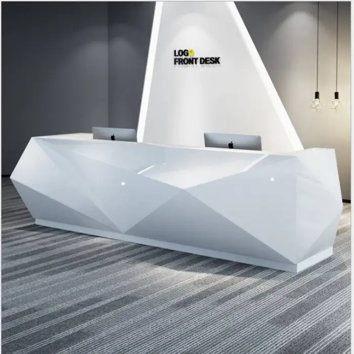 Luxury Reception Desk for Office Office Furniture Front Desk with LED Reception Counter Customized Reception Desk