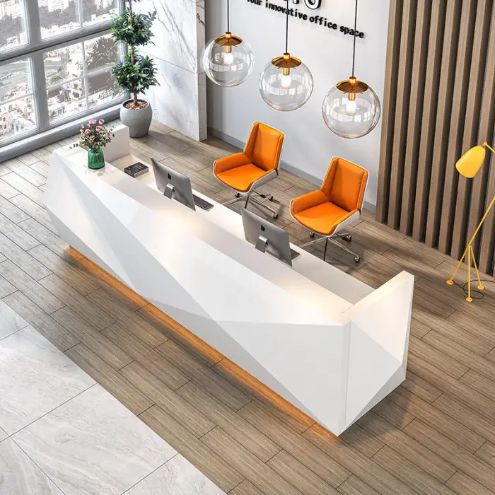 Luxury Reception Desk for Office Office Furniture Front Desk with LED Reception Counter Customized Reception Desk