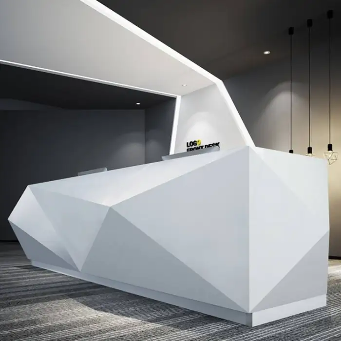 Luxury Reception Desk for Office Office Furniture Front Desk with LED Reception Counter Customized Reception Desk