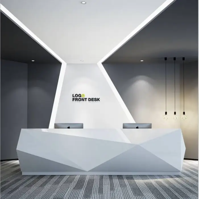 Luxury Reception Desk for Office Office Furniture Front Desk with LED Reception Counter Customized Reception Desk