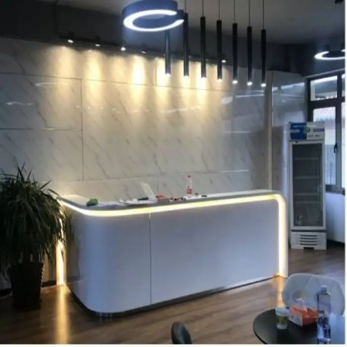 Luxury Reception Desk for Office Office Furniture Front Desk with LED Reception Counter Customized Reception Desk