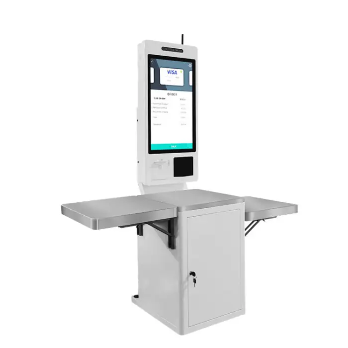 24 Inch Touch Screen Supermarket / Shopping Mall Self Service Checkout Kiosk Machine with Payment Function