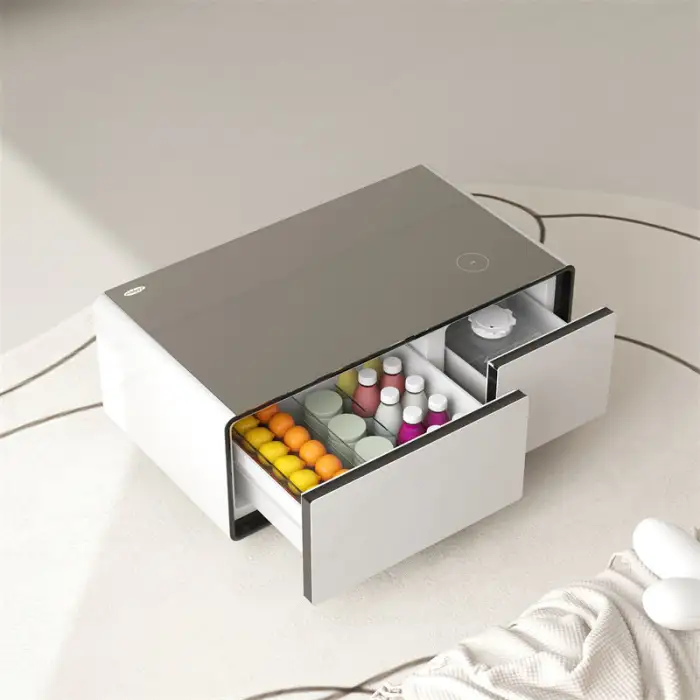 Mini Bar Frozen Multifunctional Smart Coffee Table with Wireless Charging Frozen Drawer