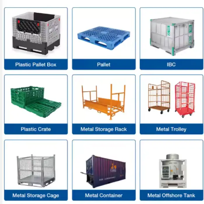 Heavy Duty Large Hdpe Mesh Vented Vegetable and Fruits Storage Foldable Collapsible Corrugated Plastic Bins Plastic Pallet Box