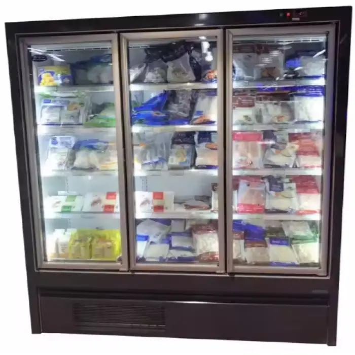 Upright Glass Door Multideck Freezer Display Showcase