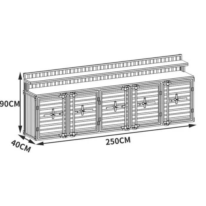 Industrial Style Iron Container Locker Hot Pot Restaurant Equipment Sideboard Liquor Side Cabinet Seasoning Platform